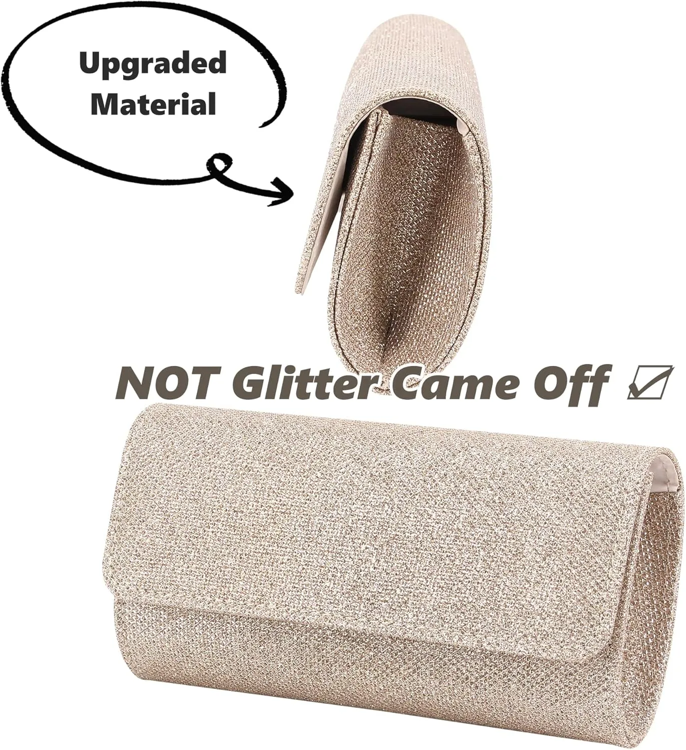 Naimo Flap Dazzling Small Clutch Bag Evening Bag With Detachable Chain