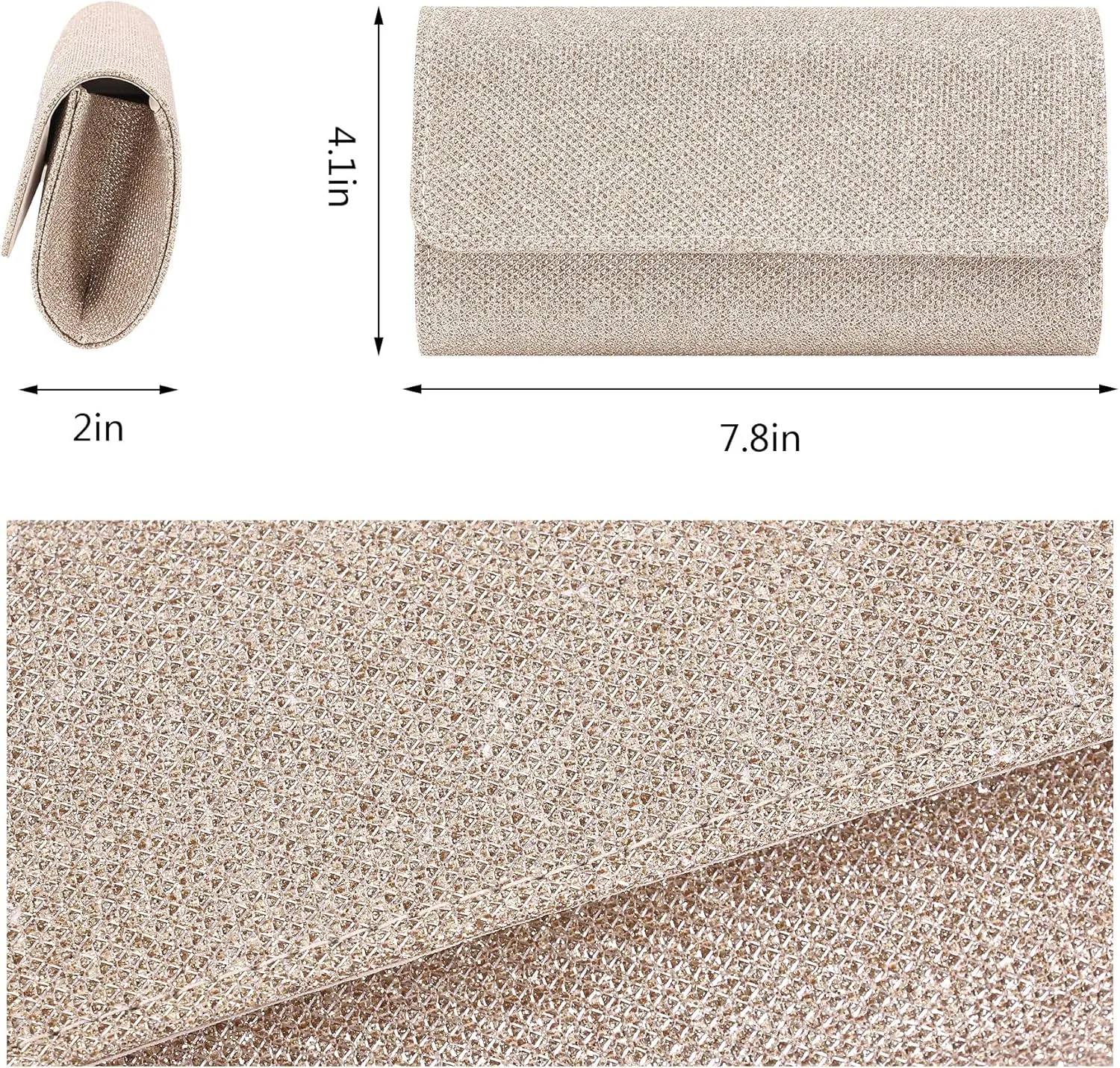 Naimo Flap Dazzling Small Clutch Bag Evening Bag With Detachable Chain