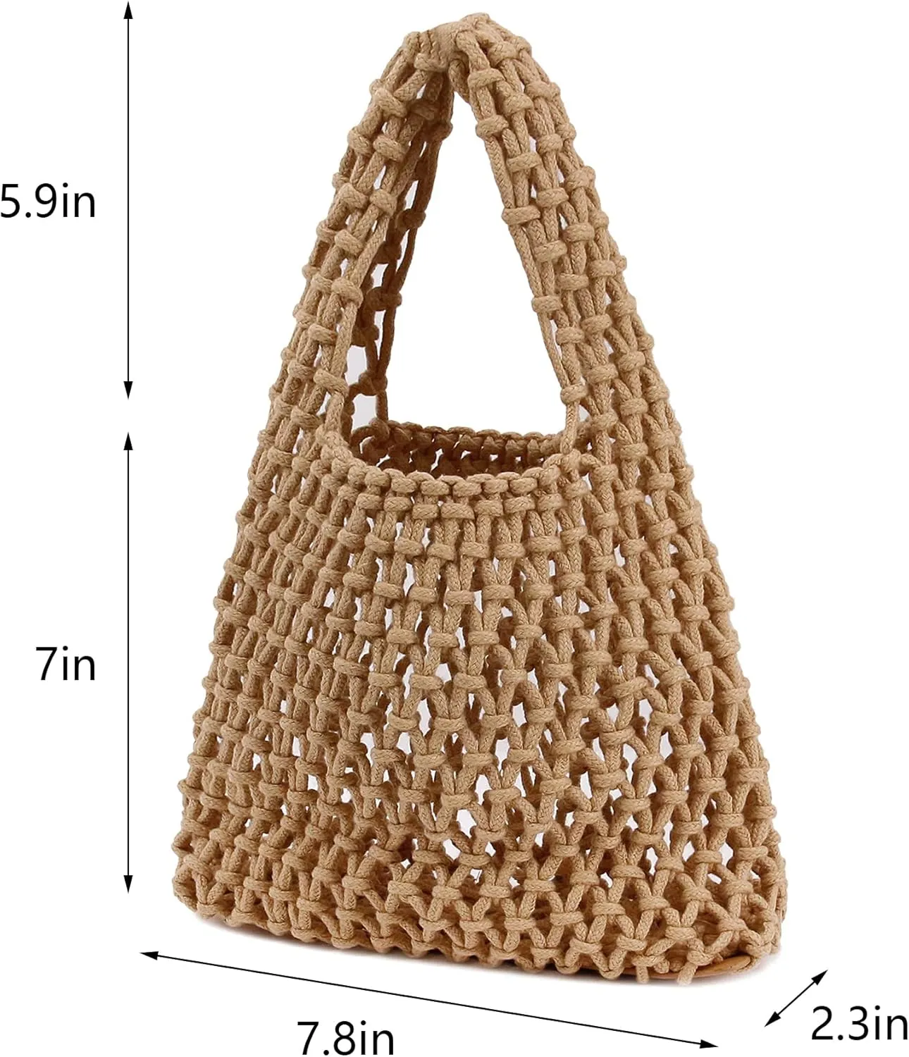 Naimo Straw Beach Bag Large Woven Rattan Shoulder Bag Fishing Net Handbag Cotton Rope Tote Summer Crochet Hobo Bag