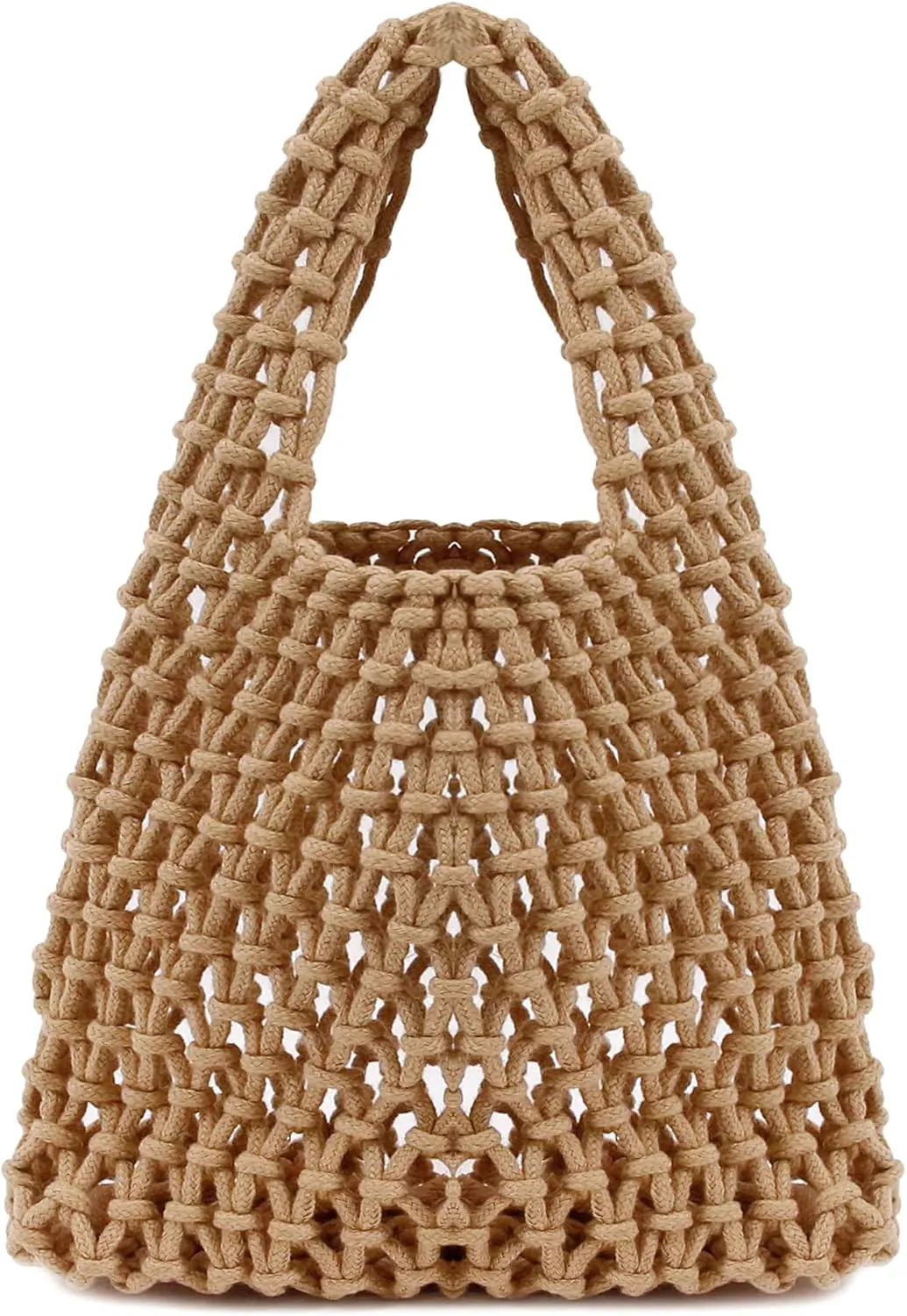 Naimo Straw Beach Bag Large Woven Rattan Shoulder Bag Fishing Net Handbag Cotton Rope Tote Summer Crochet Hobo Bag