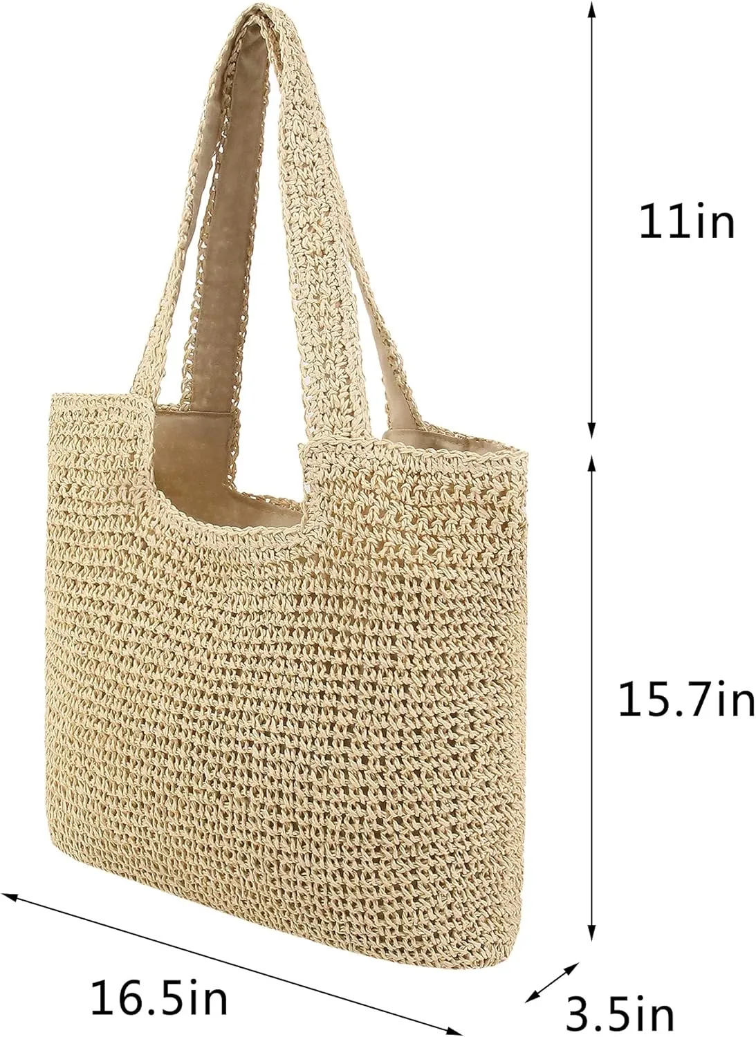 Naimo Women Straw Beach Shoulder Bag Woven Tote Handbag Large Handmade Weaving Summer Casual Hobo Bag