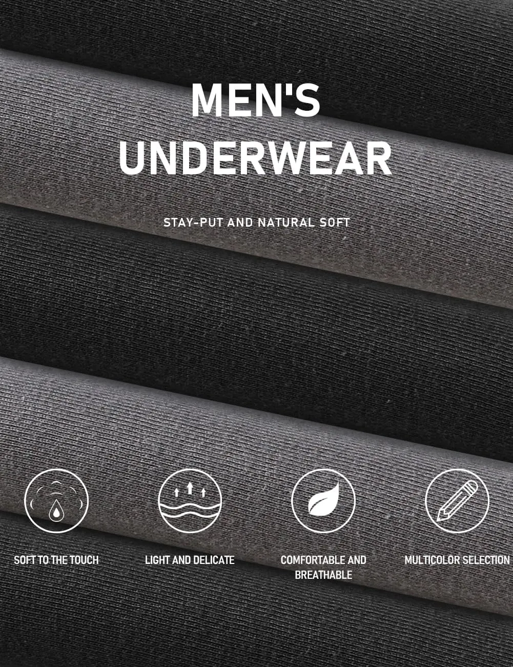 Natural Feelings Boxer Briefs Mens Underwear Men Pack Soft Cotton Open Fly Underwear