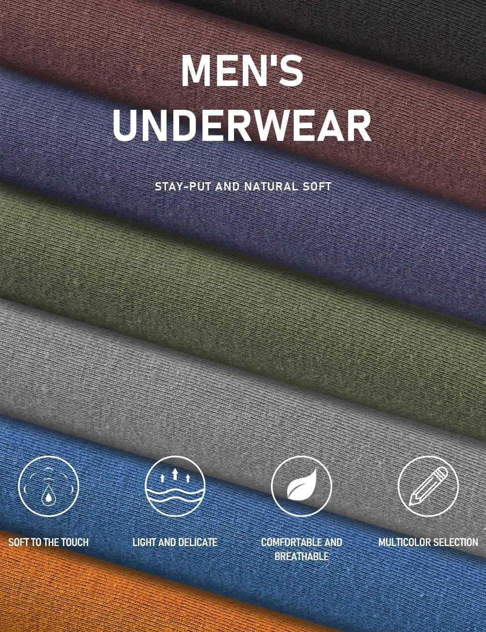 Natural Feelings Boxer Briefs Mens Underwear Men Pack Soft Cotton Open Fly Underwear