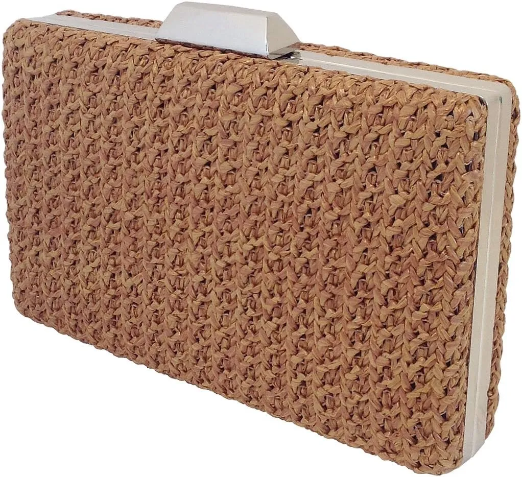 Natural Straw Box Clutch