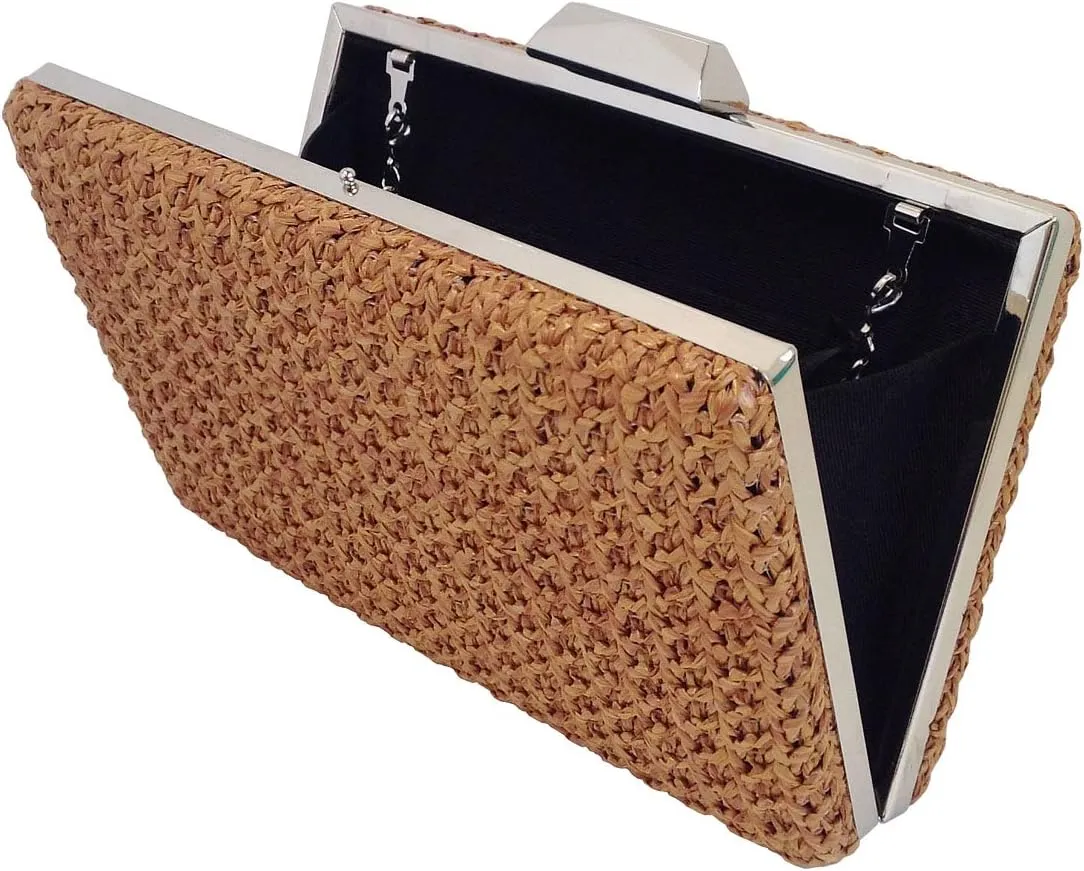 Natural Straw Box Clutch