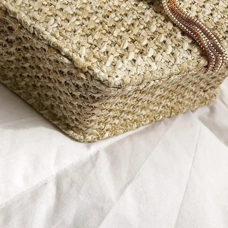 New Famous Mulit Style Straw leather Handba For Women And Girls  New Fashion Summer Bag Handmade Woven Beach Circle Shoulder Bag