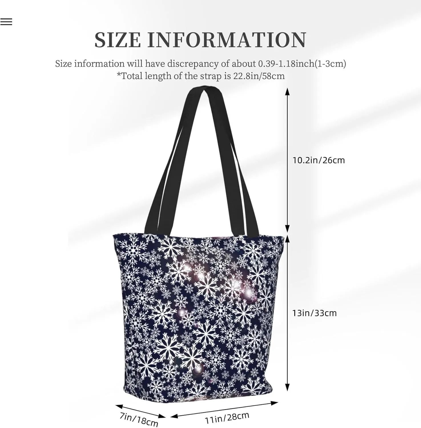 New Year Christmas Golden Openwork Shiny Snowflakes Tote Bag Women Reusable Shopping Bags Shoulder Bag