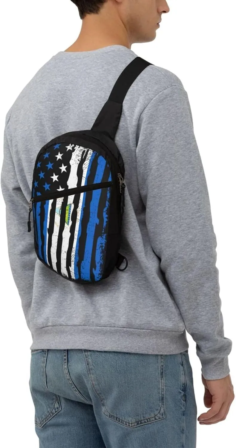 Nicaraguan American Flag Nicaragua Roots Crossbody Bag Portable Sling Bags Foldable Chest Daypack Reusable Sports Shoulder Backpack Diagonally Casual Rucksack Travel Bag