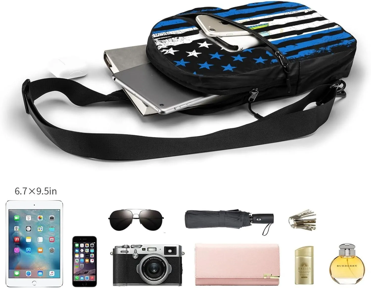 Nicaraguan American Flag Nicaragua Roots Crossbody Bag Portable Sling Bags Foldable Chest Daypack Reusable Sports Shoulder Backpack Diagonally Casual Rucksack Travel Bag