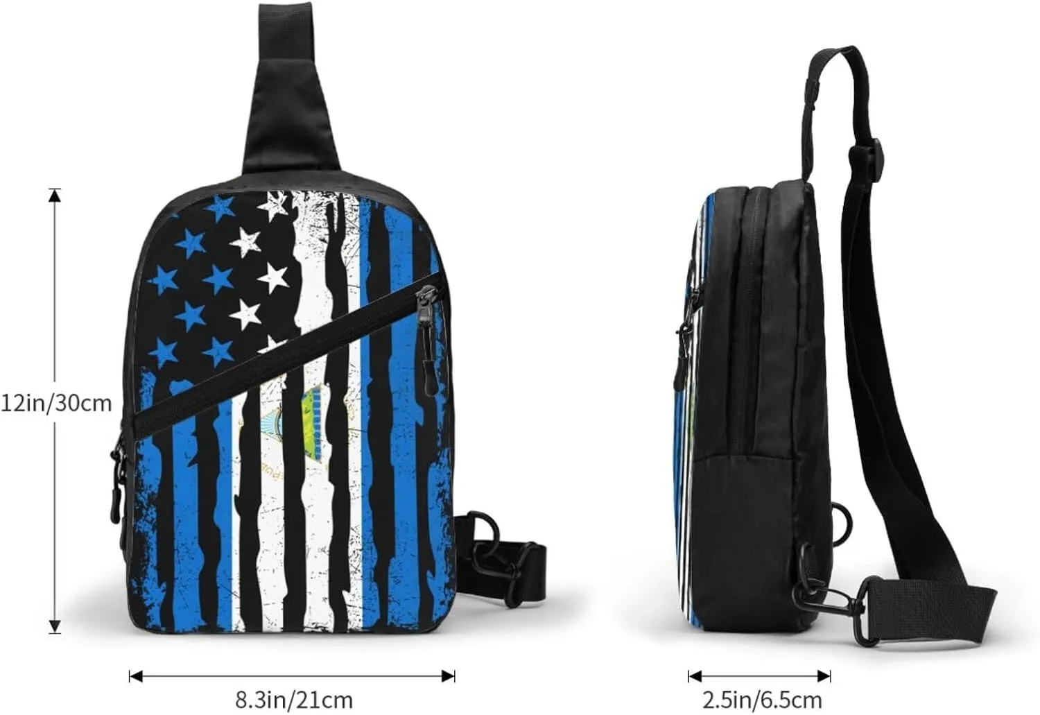 Nicaraguan American Flag Nicaragua Roots Crossbody Bag Portable Sling Bags Foldable Chest Daypack Reusable Sports Shoulder Backpack Diagonally Casual Rucksack Travel Bag