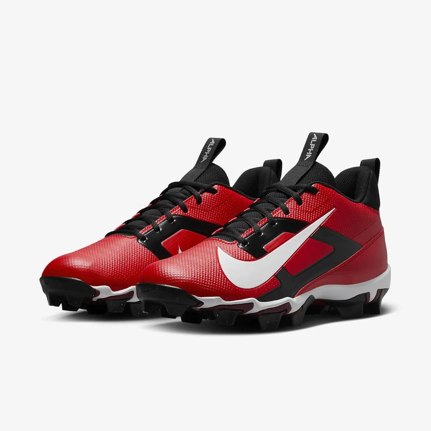 Nike Alpha Menace 4 Shark Football Cleats (FN0028-100, White/Metallic Silver/Photon Dust/Black)