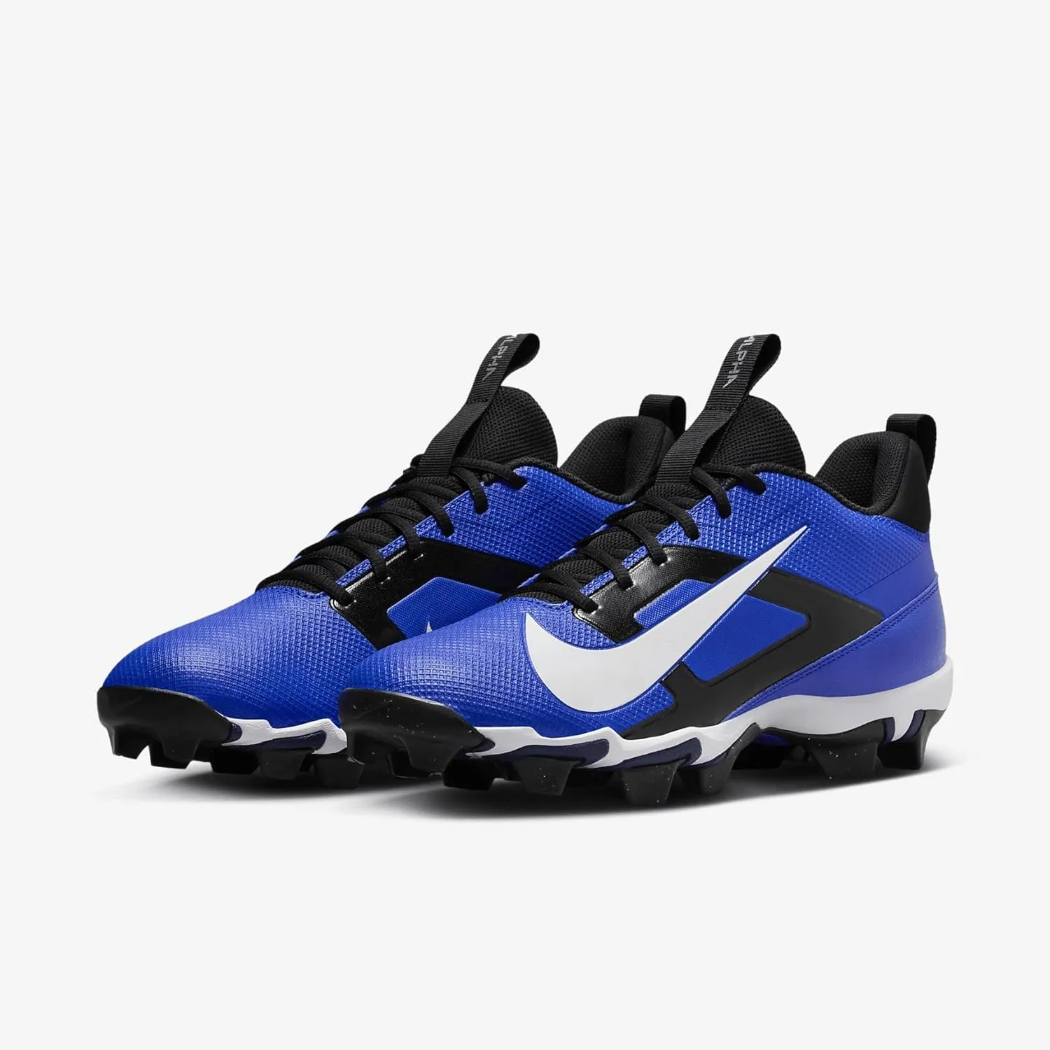 Nike Alpha Menace 4 Shark Football Cleats (FN0028-100, White/Metallic Silver/Photon Dust/Black)