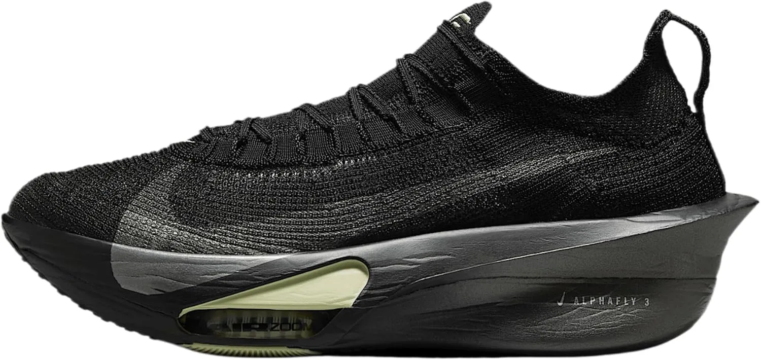 Nike Alphafly 3 Men's Road Racing Shoes (HV6350-001, Black/Olive Aura/Metallic Silver)