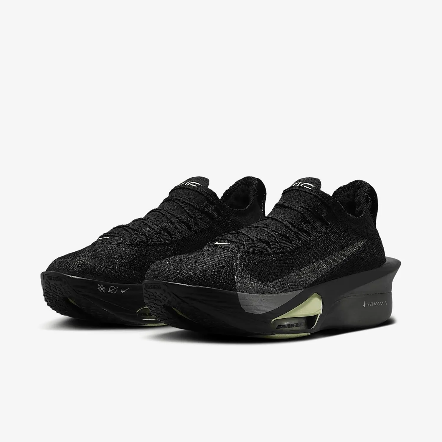 Nike Alphafly 3 Men's Road Racing Shoes (HV6350-001, Black/Olive Aura/Metallic Silver)