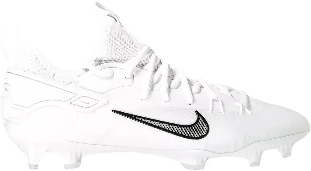 Nike Huarache 9 Elite Low LAX Lacrosse Cleats (FD0089-100, White/White/Metallic Vivid Gold)