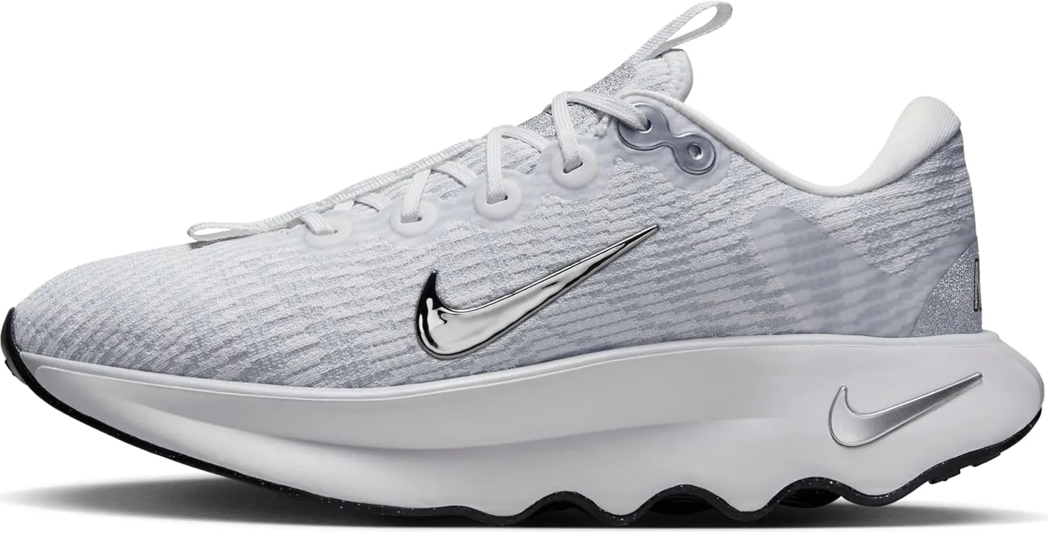 Nike Motiva Premium Women's Walking Shoes (FZ2115-101, Summit White/Pure Platinum/Black/Metallic Silver) Size 8