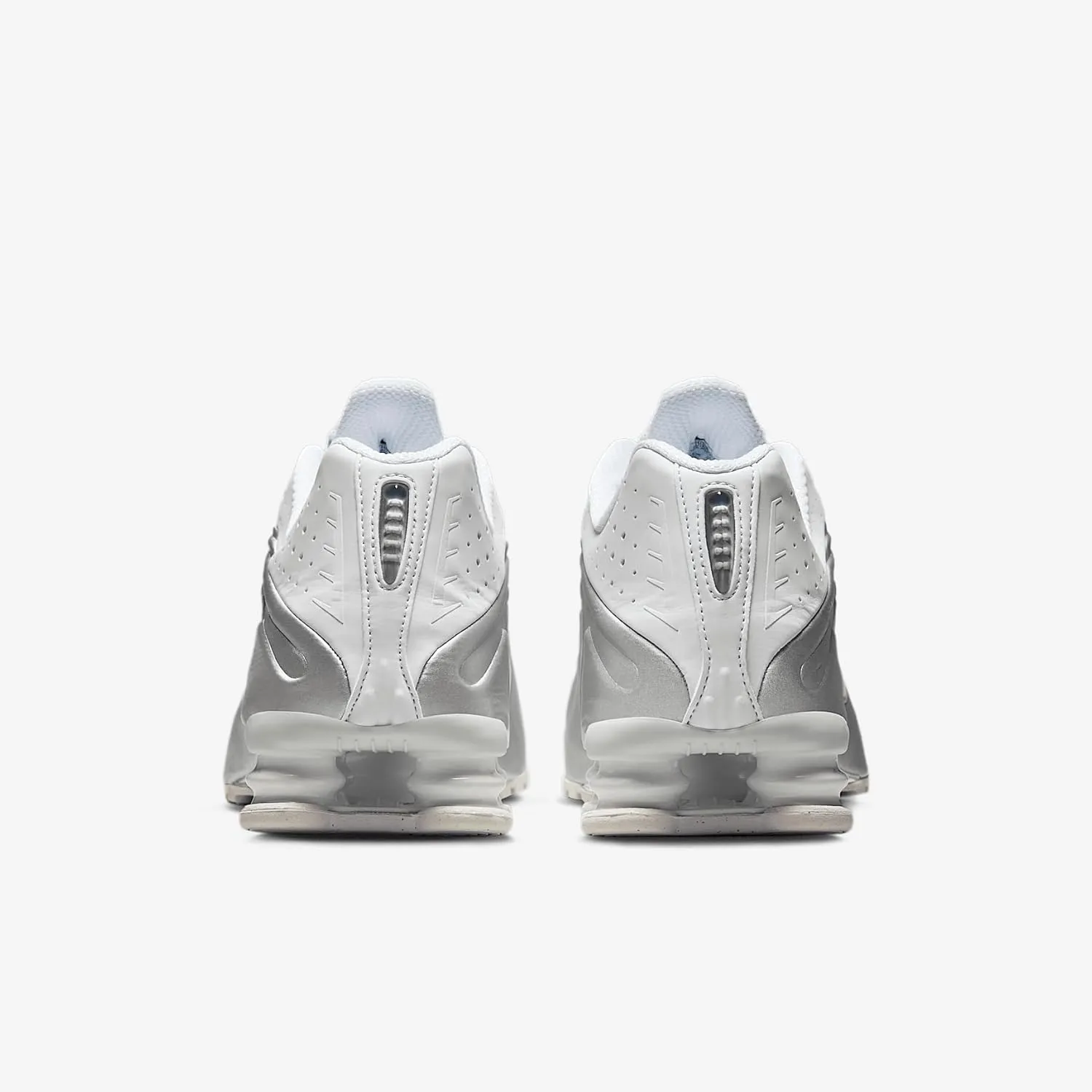 Nike Shox R4 Men's Shoes (HQ1988-101, White/White/Bright Crimson/Metallic Silver)