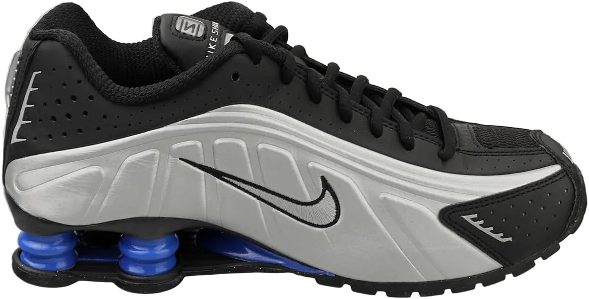 Nike Shox R4 Shoes (AR3565-006, Black/Racer Blue/Metallic Silver)