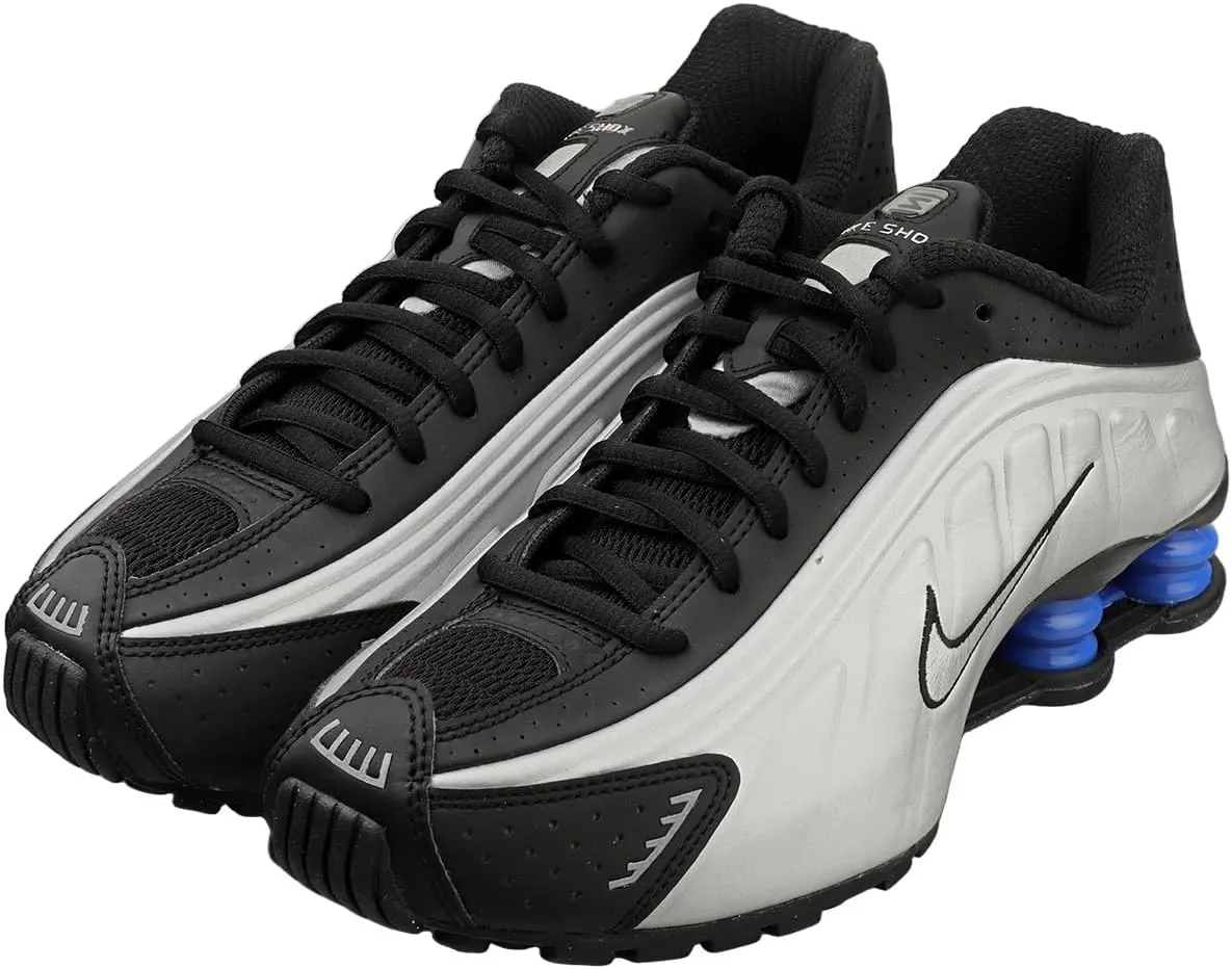 Nike Shox R4 Shoes (AR3565-006, Black/Racer Blue/Metallic Silver)
