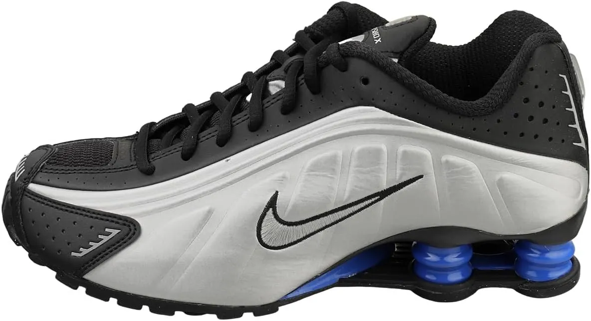 Nike Shox R4 Shoes (AR3565-006, Black/Racer Blue/Metallic Silver)