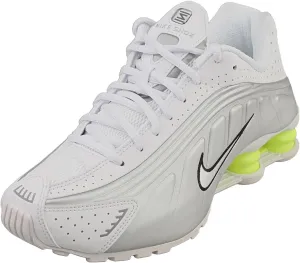 Nike Shox R4 Shoes (AR3565-102, White/Metallic Silver/Volt/White)