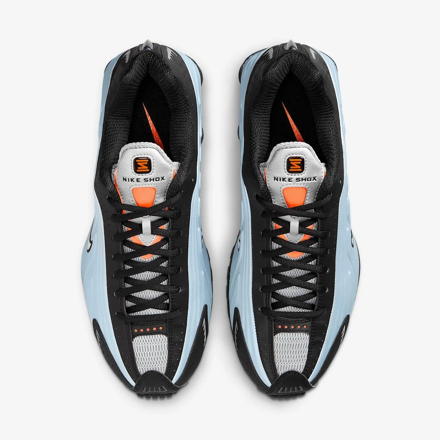 Nike Shox R4 Women's Shoes (AR3565-401, Blue Tint/Total Orange/Black/Metallic Silver)