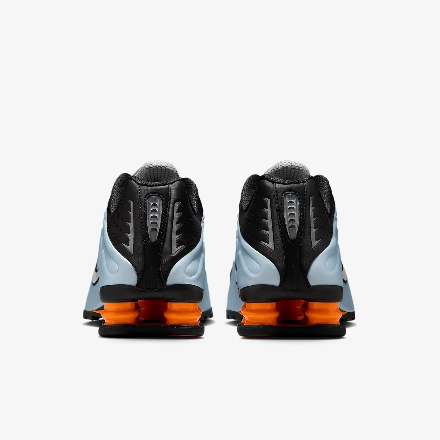 Nike Shox R4 Women's Shoes (AR3565-401, Blue Tint/Total Orange/Black/Metallic Silver)