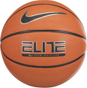 Nike Unisex - Elite All- Court Basketball, Amber Metallic Silver/Black, 7, Amber Black Metallic Silver Black