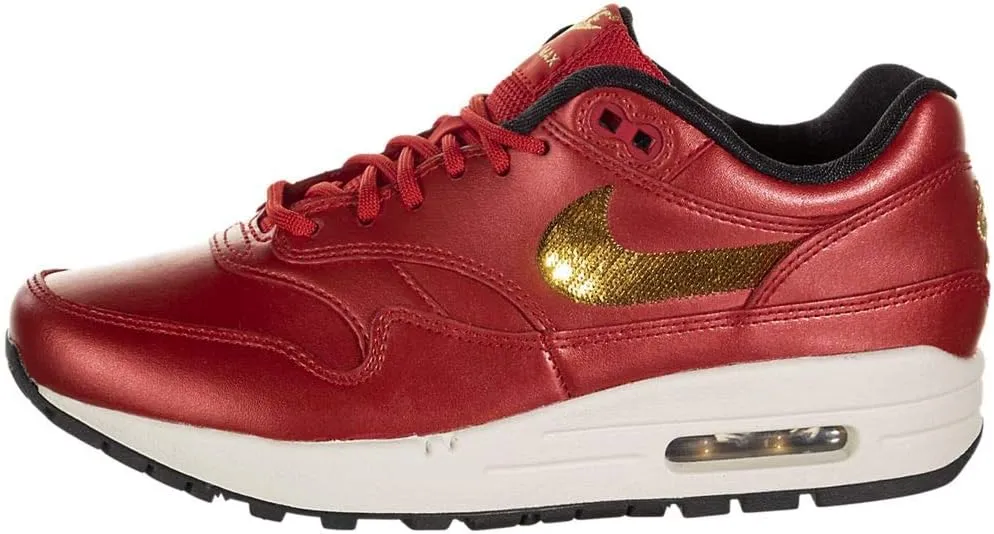 Nike Women's Air Max 1 (University Red / Metallic Gold, 6)