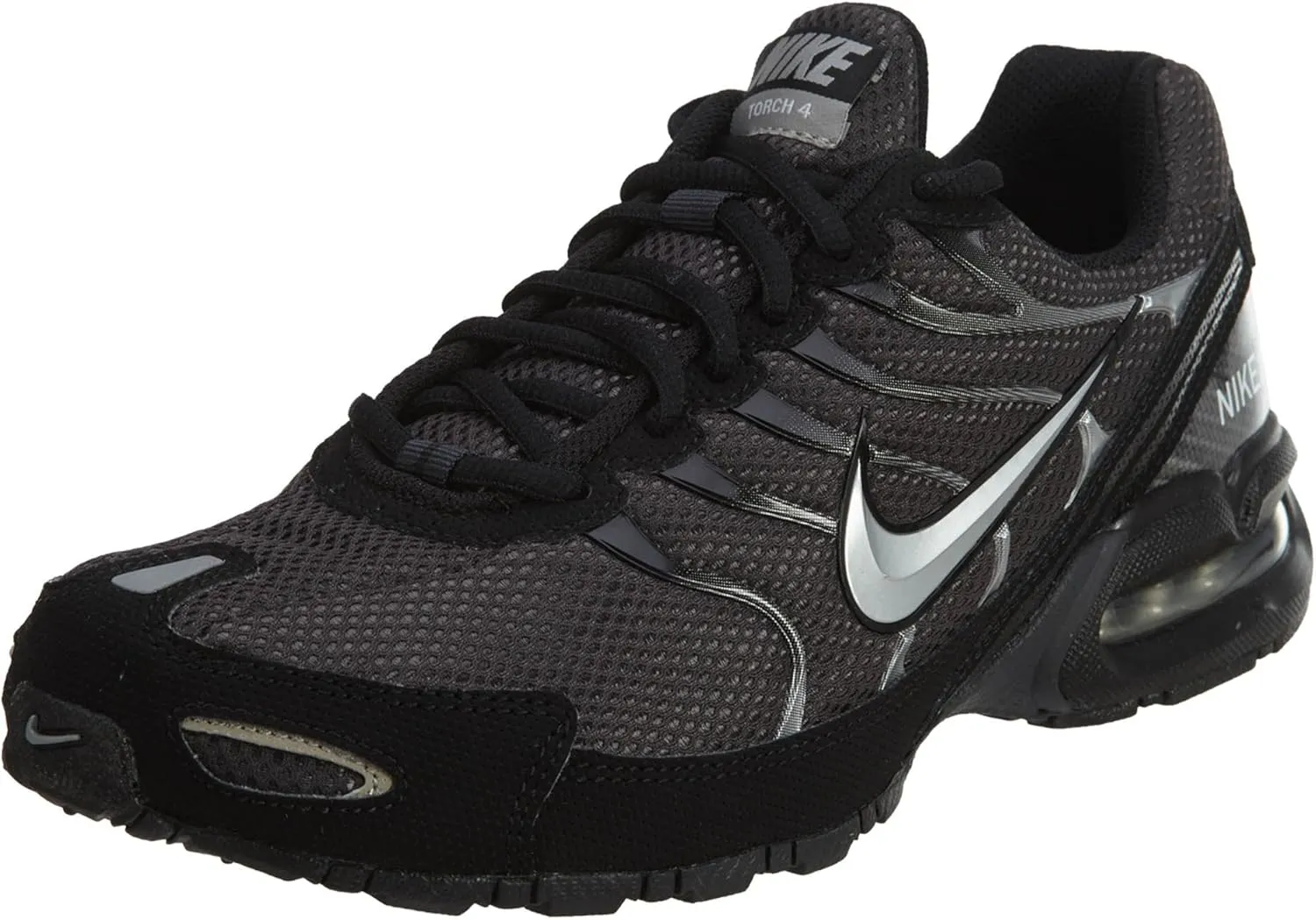 Nike Womens Air max Torch 4 Low Top, Anthracite/Metallic Silver/Black, Size 7.0