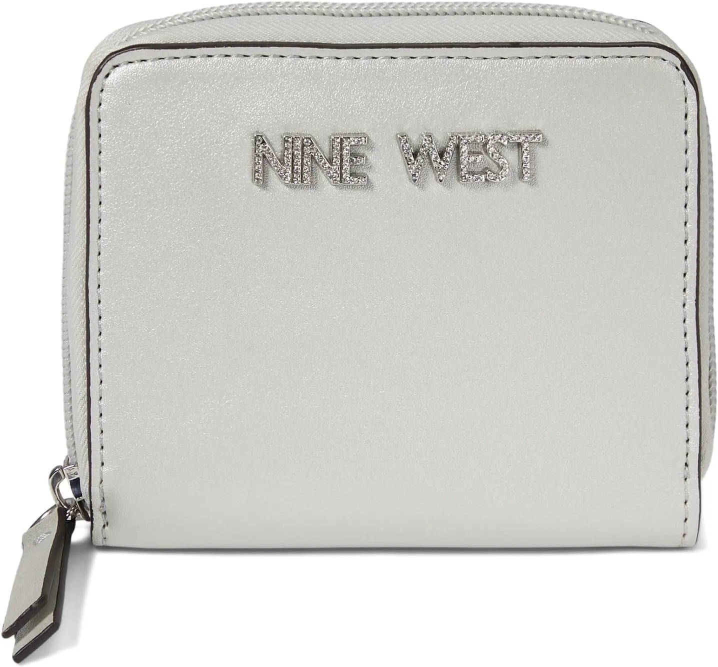 Nine West Aidie Slg Small Zip Around Silver One Size