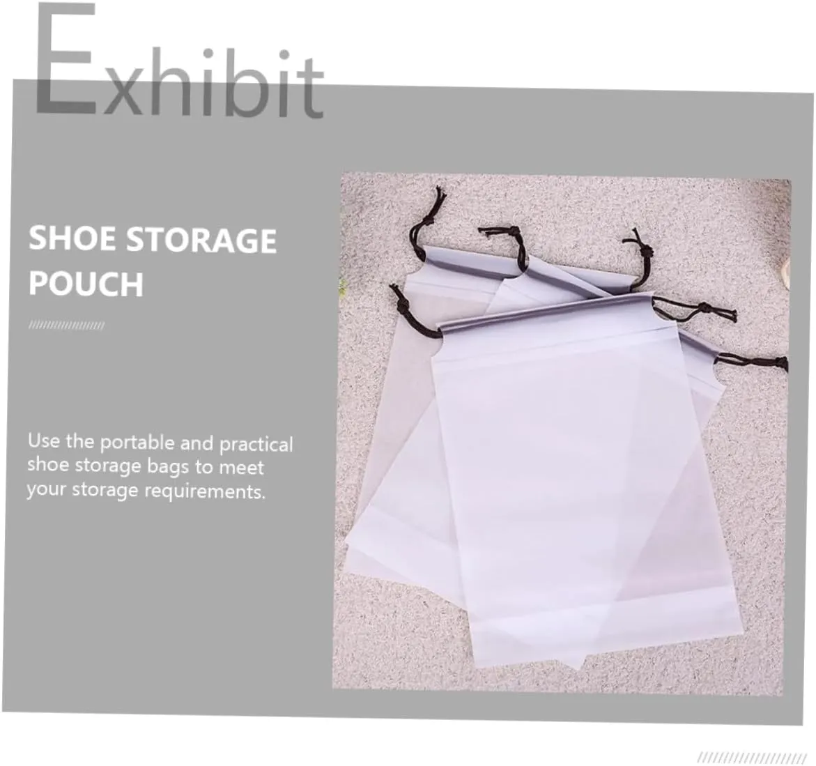 NOLITOY Travel Essential: 50 Pack Eva Drawstring Shoe Bags Pouch for Shoes Dust- Storage for Gym Travel and Home