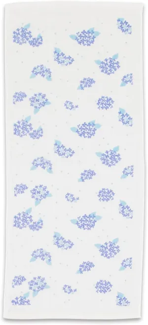 NOREN Japanese Hand Towel (Senshu Osaka Towel - Hydrangea) Cotton Towel/Made in Japan 100% Cotton/Quick Drying Absorbent Ultra Soft Thin/Japanese Pattern