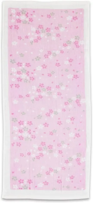 NOREN Japanese Hand Towel (Senshu Osaka Towel - Sakura) Cotton Towel/Made in Japan 100% Cotton/Quick Drying Absorbent Ultra Soft Thin/Japanese Pattern