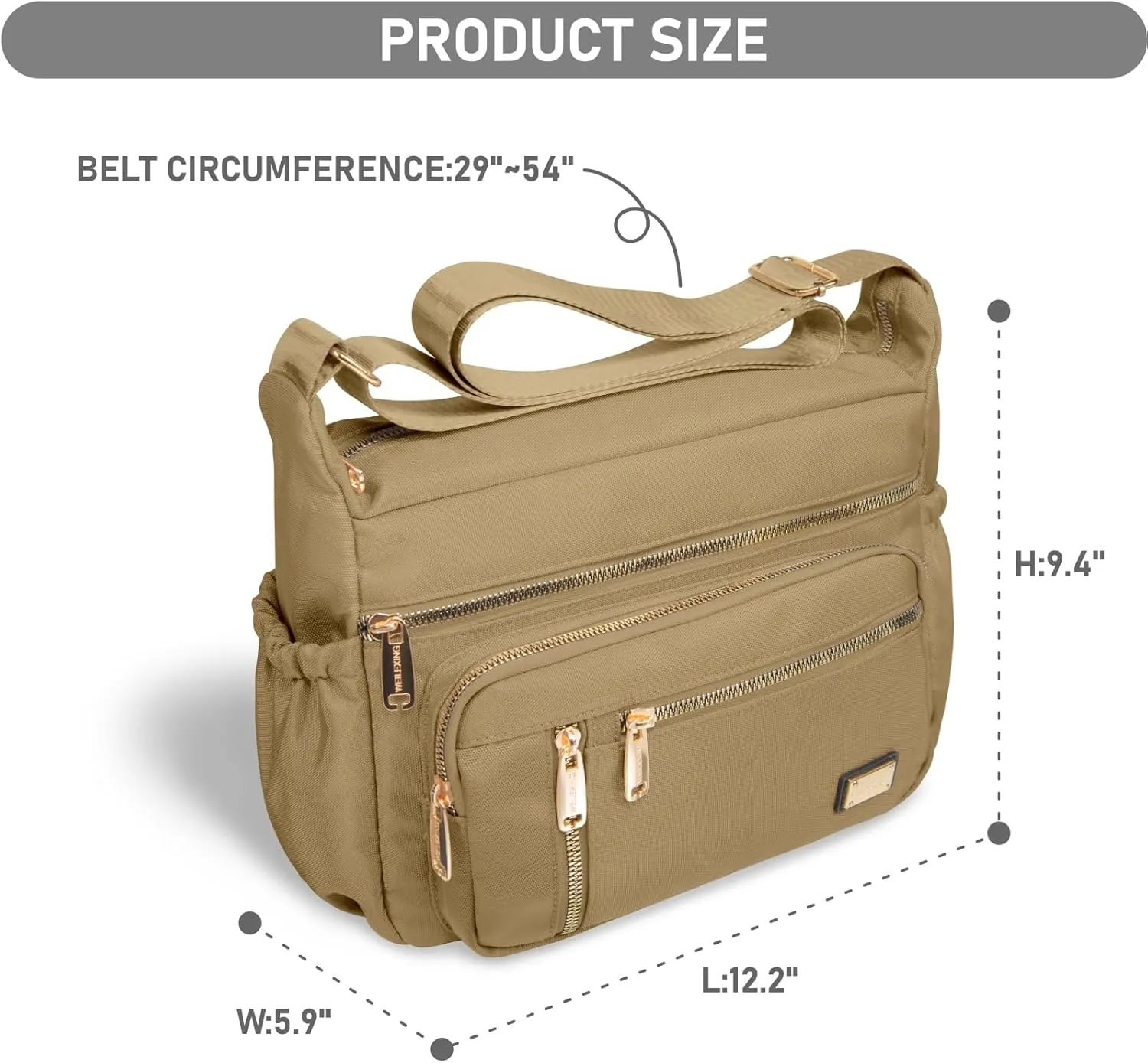 NPBAG Crossbody Bag for Women, Shoulder Purse Handbag Messenger Bag, Trendy Pocketbooks, Waterproof and Multi-Pockets