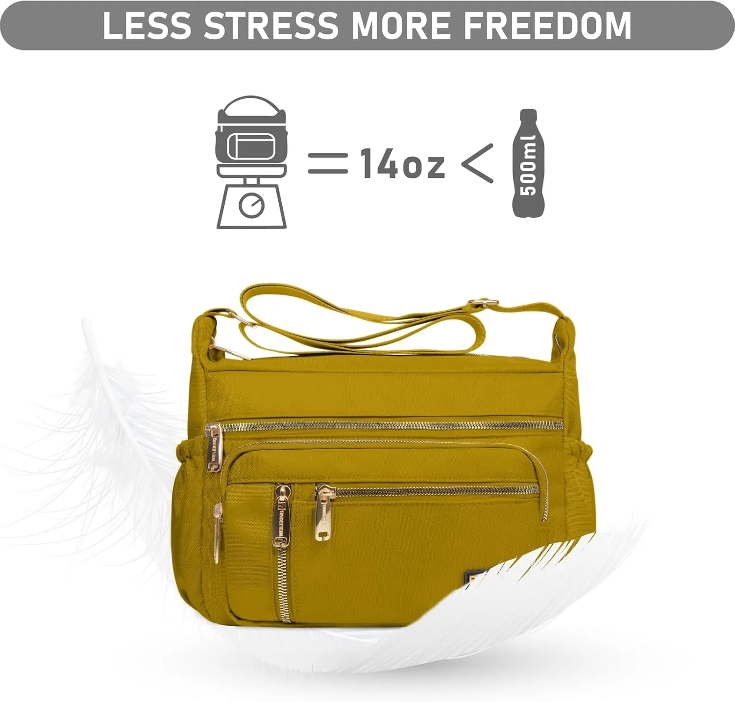 NPBAG Crossbody Bag for Women, Shoulder Purse Handbag Messenger Bag, Trendy Pocketbooks, Waterproof and Multi-Pockets