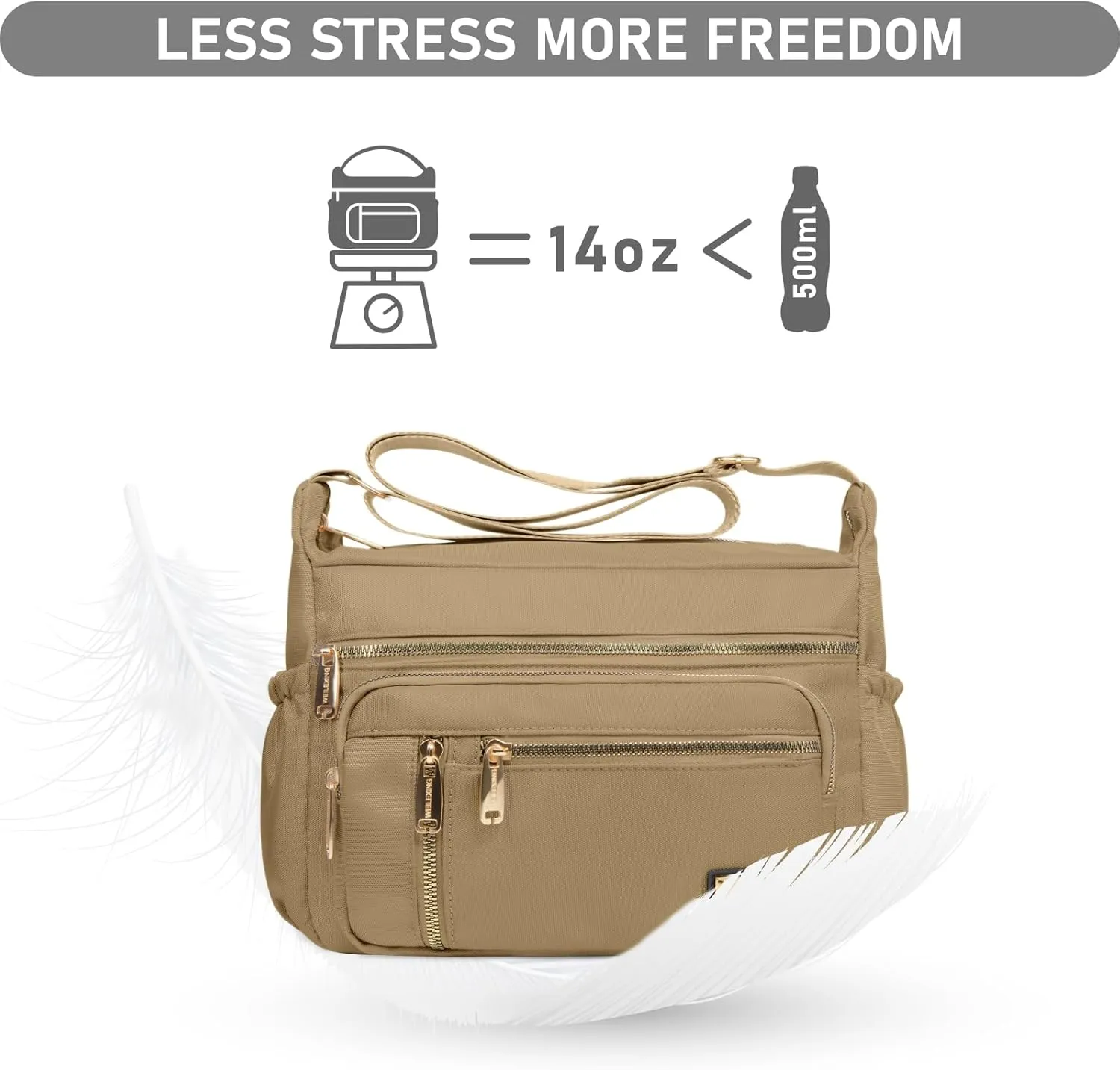 NPBAG Crossbody Bag for Women, Shoulder Purse Handbag Messenger Bag, Trendy Pocketbooks, Waterproof and Multi-Pockets