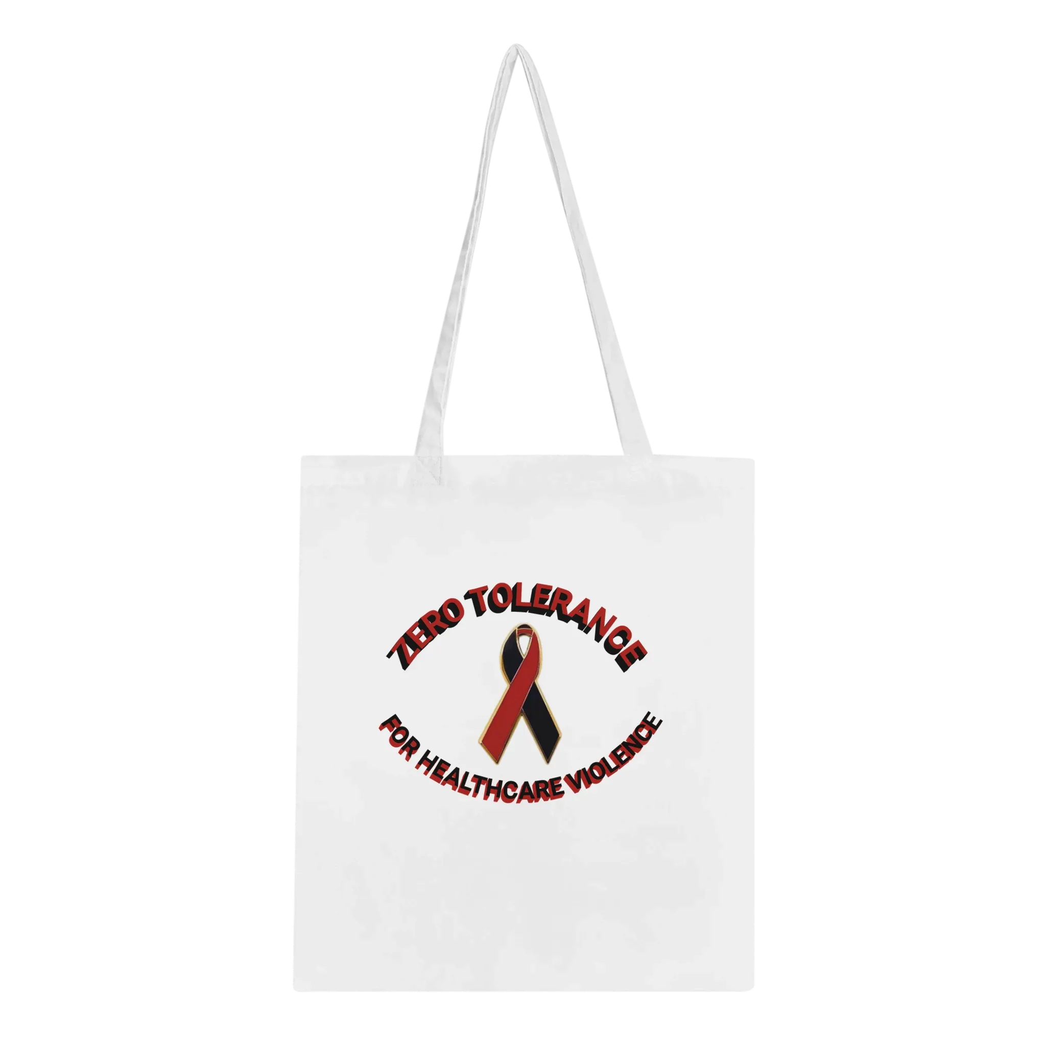 Nurse's Healthcare Violence Ribbon, Classic Tote Bag White