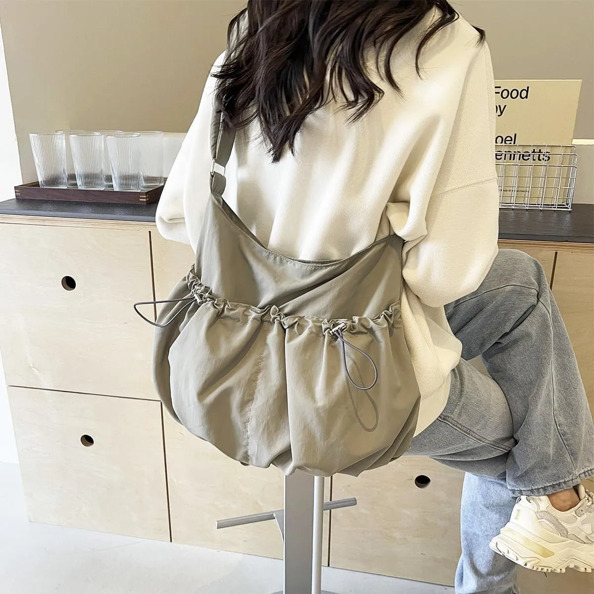 Nylon Crossbody Bags for Women,Hobo Bags for Women,Tote Purse Handbags Shoulder Bag Travel Messenger Bag