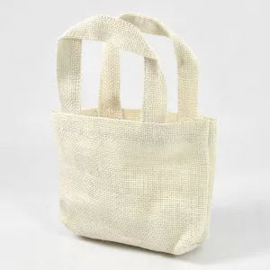 Off White Burlap Tote Bags (6 Pack)