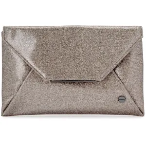 Olga Berg  Tash  Soft Glitter Clutch in Pewter