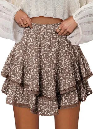 onlypuff Flowy Shorts for Women Ruffle Skorts Mini Skirts High Waisted Teen Gilrs Tennis Skort Summer Shorts