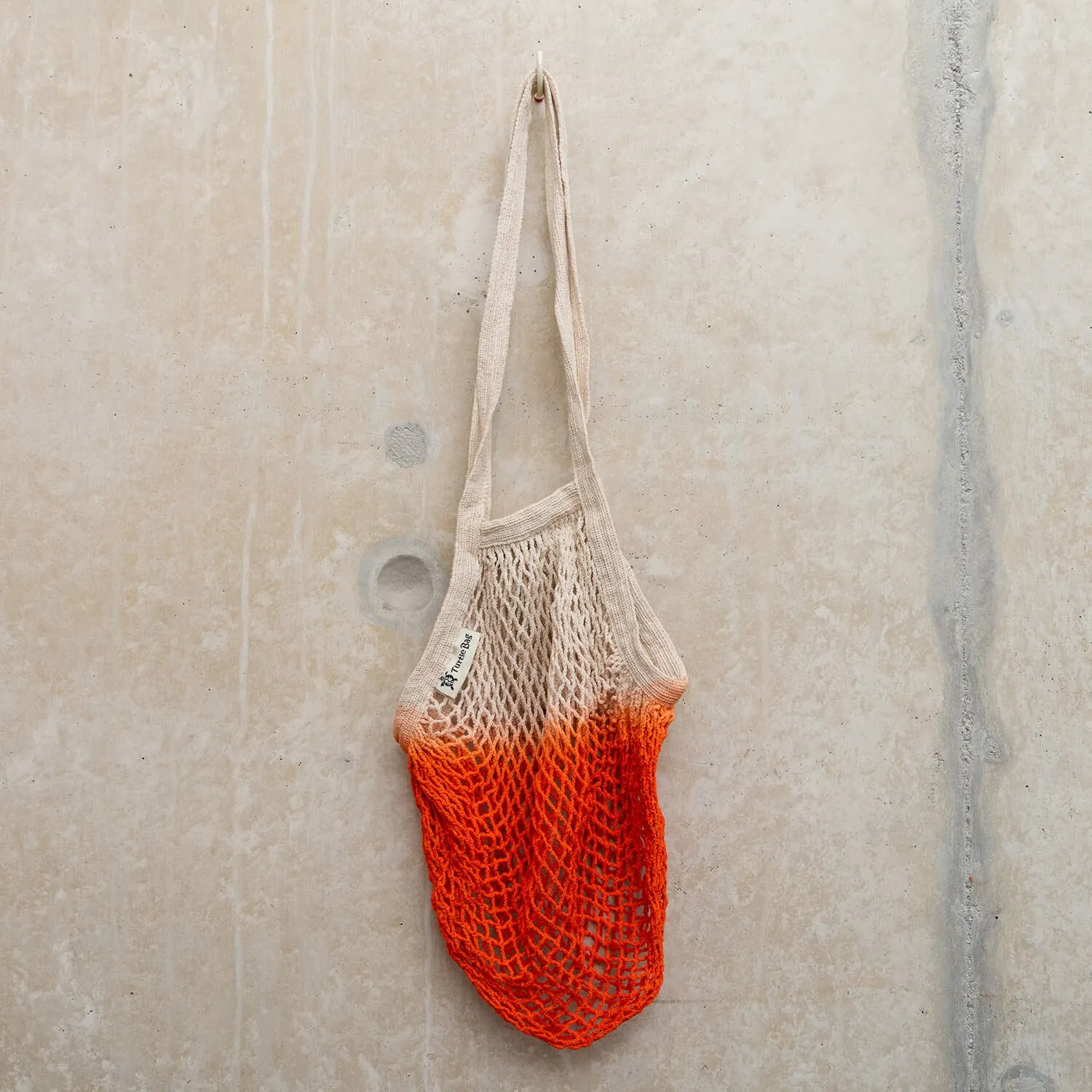 Orange Long Handled String Bag