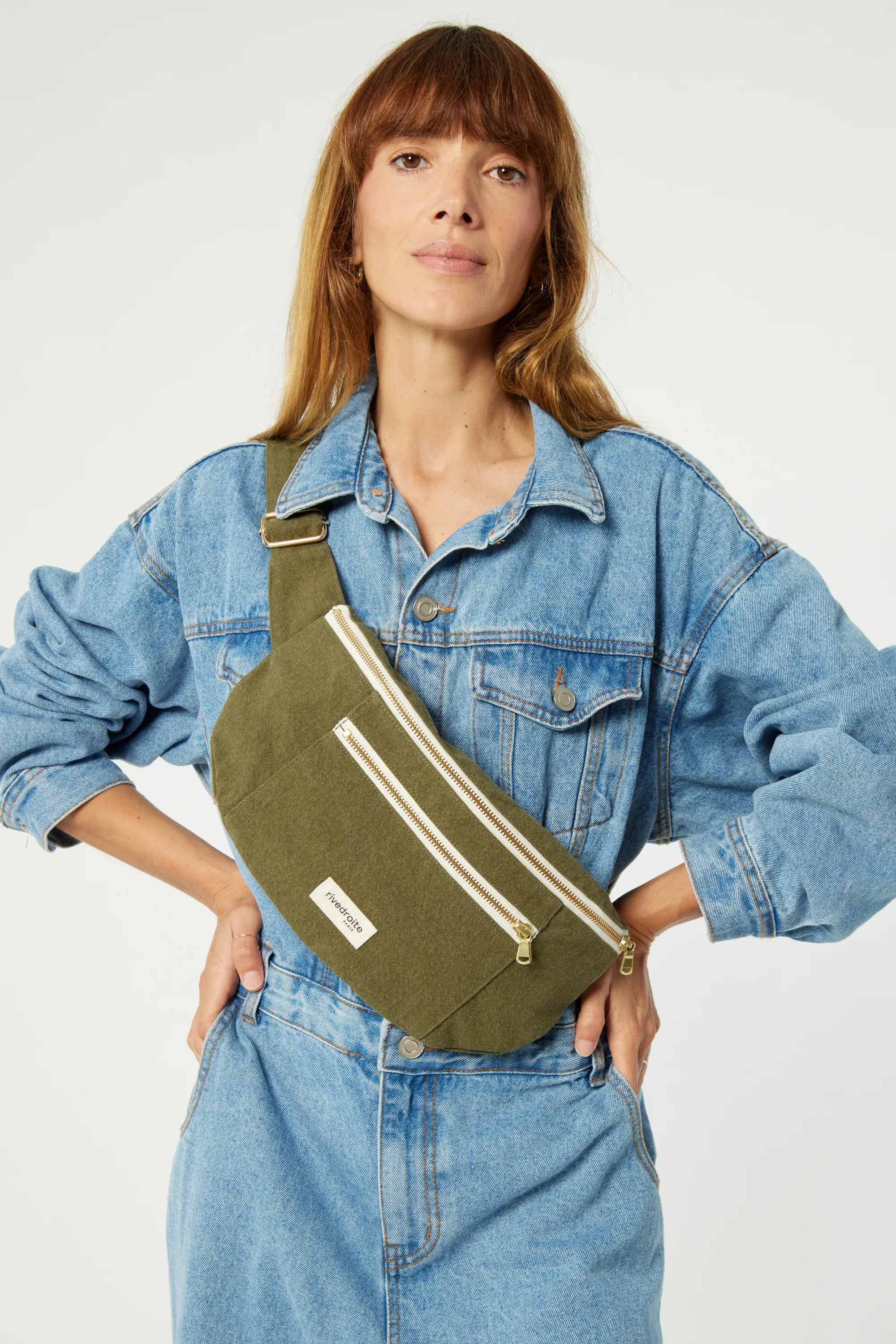 Orsel the new waist bag Large Size - Recycled cotton Military Green