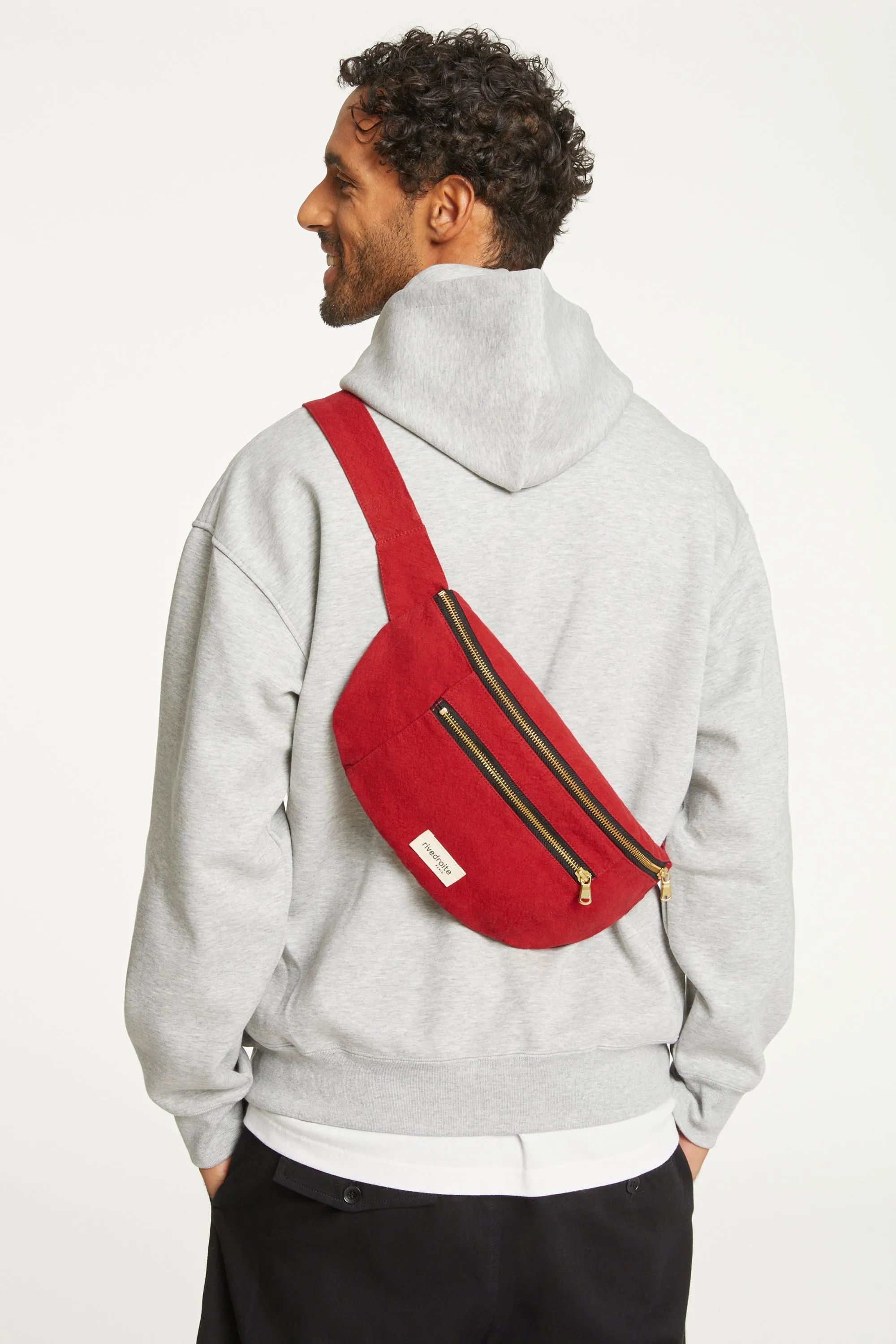 Orsel the new waist bag Large Size - Recycled cotton Vibrant Red