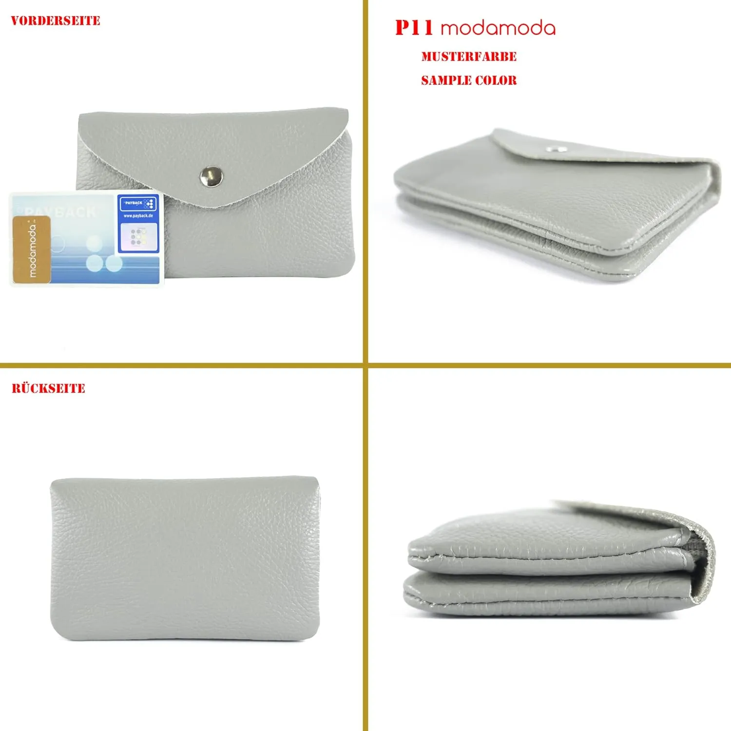 P11 - ital. leather ladies wallet purse medium (Turquoise green metallic)