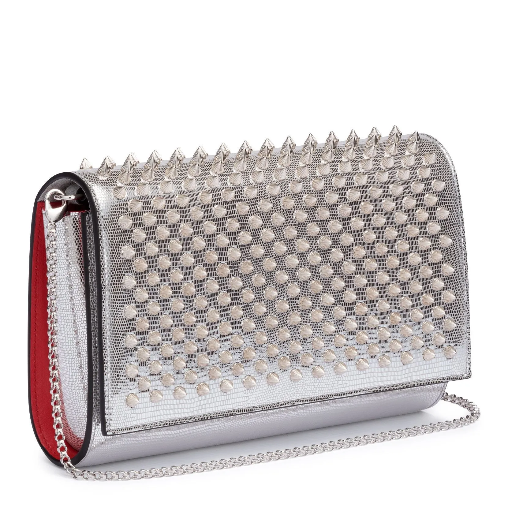 Paloma silver spikes clutch