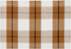 Park Designs Reusable Conley Orange Plaid Placemats Set of 4, 13” x 19” Rectangular Decorative Rustic Dinner Mats for Picnic, Country Kitchen, Farmhouse Dining Room Decoration