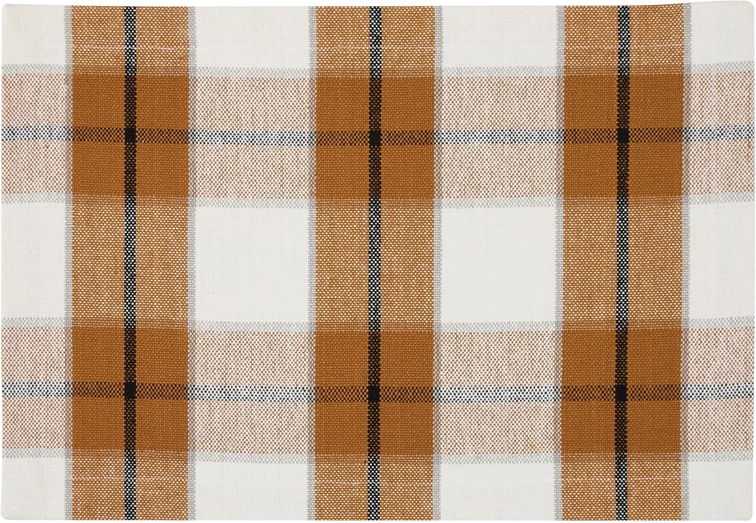 Park Designs Reusable Conley Orange Plaid Placemats Set of 4, 13” x 19” Rectangular Decorative Rustic Dinner Mats for Picnic, Country Kitchen, Farmhouse Dining Room Decoration