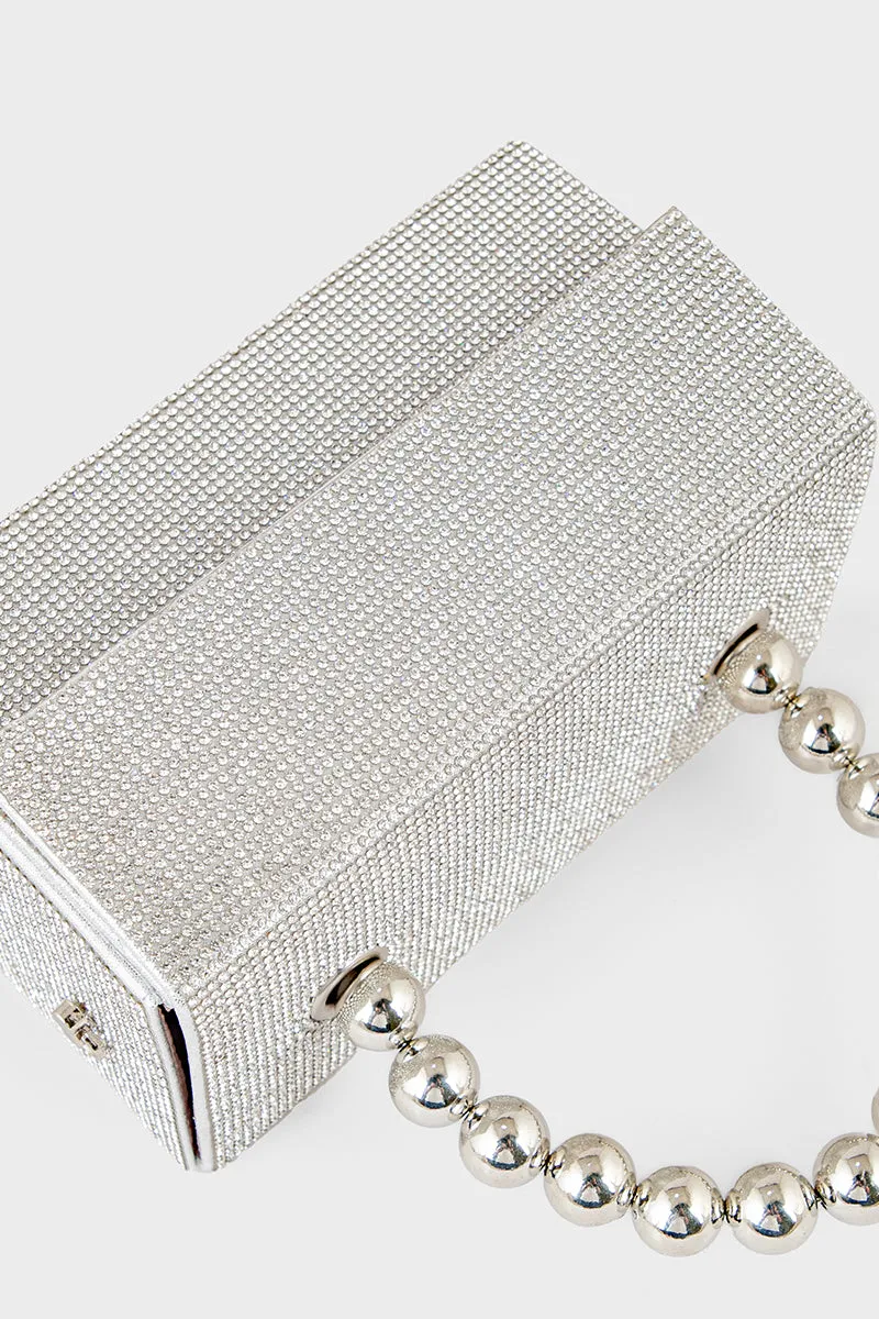 Party Wear Clutch BH0122-Silver